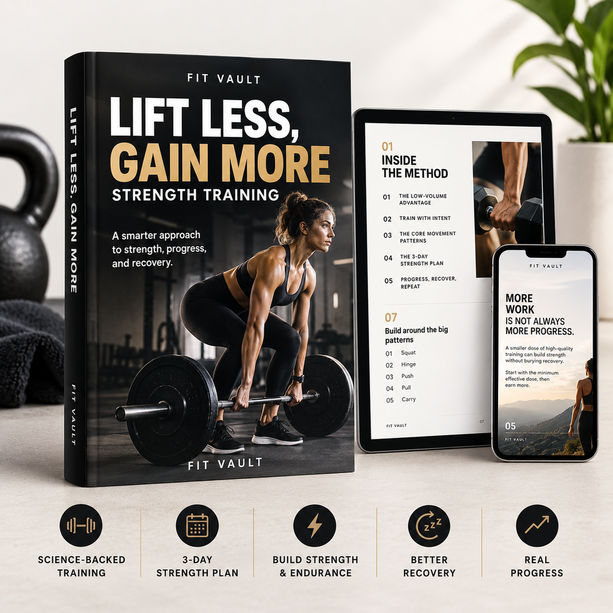 Lift Less, Gain More Strength Training eBook